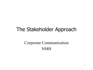 The Stakeholder Approach