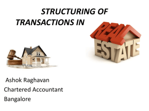 tax issues relating to transactions in real estate
