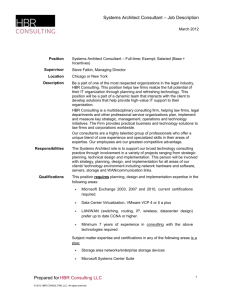Systems Architect Consultant – Job Description March 2012