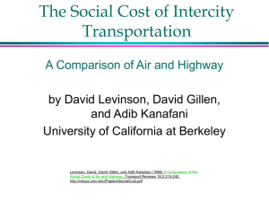 The Social Cost of Intercity Transportation