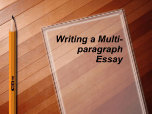 Writing a Multi-paragraph Essay