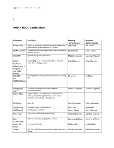 ROBIN HOOD Casting sheet