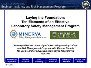 Ten Elements of an Effective Laboratory Safety Management Program