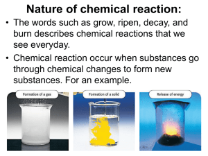 Nature of chemical reaction - Environmental-Chemistry
