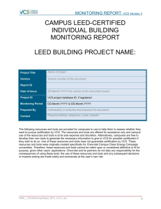 LEED Individual Building Monitoring Report Template