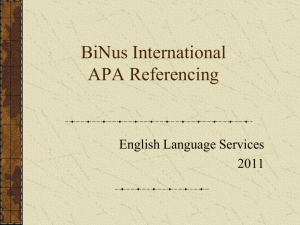 APA Referencing 2011