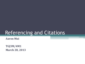 Referencing and Citations
