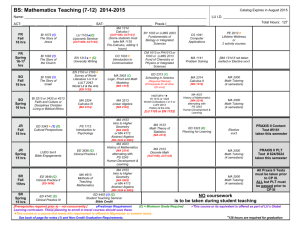 BS: Mathematics Teaching (7-12) 2012-2013