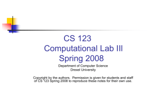 CS 122 Computational Lab II Winter 2008