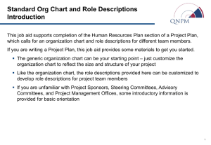Standard Organization Chart and Role Descriptions