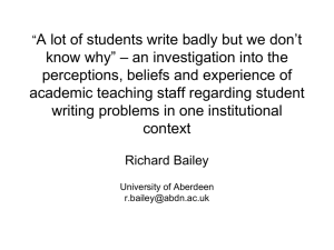 'A lot of students write badly but we don't know why'