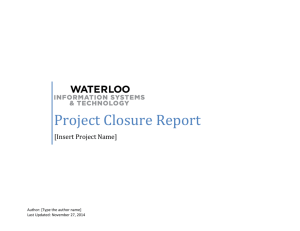 Project Closure Report