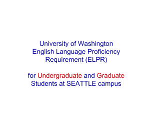 University of Washington English Language Proficiency Requirement