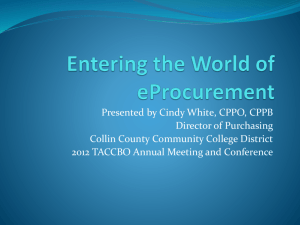 Entering the World of eProcurement