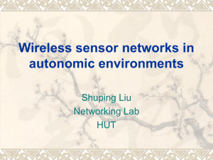 Wireless sensor networks in autonomic environments