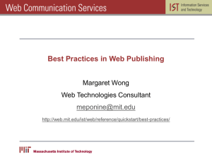 PowerPoint Presentation - Best Practices in Web Publishing