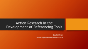 Action Research in the Development of Referencing Tools