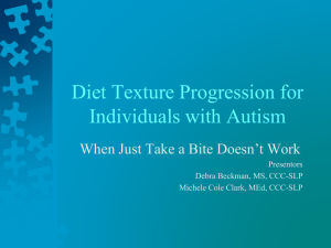 Diet Texture Progression for Individuals with Autism