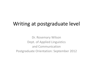 Writing at postgraduate level