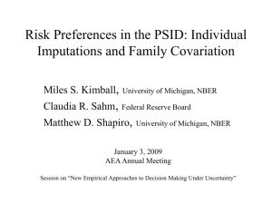 Risk Preferences in the PSID