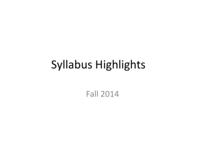 Syllabus Highlights