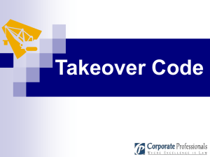 SEBI Acquisition &Takeover Code