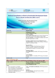 Agenda of the National Consultation on the SDGs, February 9