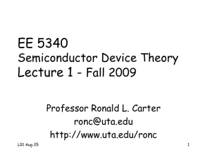 Semiconductor Device Theory - The University of Texas at Arlington