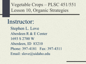 Veg Crops-Lesson 10 Org Mat & Strat