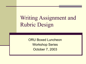 Assignment and Rubric Design