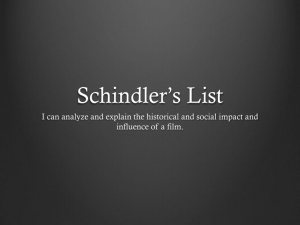 Schindler's List Film Studies Day 1-3