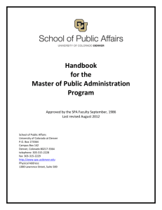 Handbook for the Master of Public