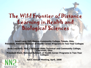 Distance Learning, Health and Biological Sciences: The Wild Frontier.