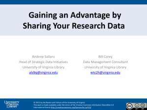 Gaining an Advantage by Sharing Research Data