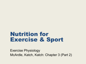 Nutrition for Exercise & Sport