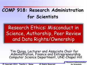 Research Ethics - University of North Carolina at Chapel Hill