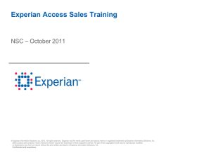 Experian Access Sales Training
