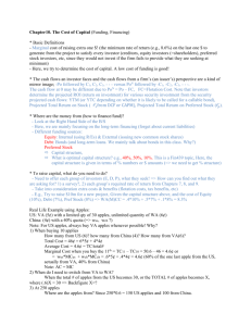 Chapter10. The Cost of Capital (Funding, Financing) * Basic