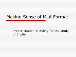 Making Sense of MLA Format