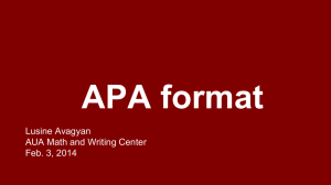 APA format - Center for Student Success