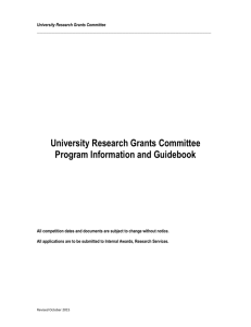 University Research Grants Committee Program Information and