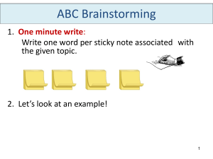 ABC Brainstorming - Dearborn High School
