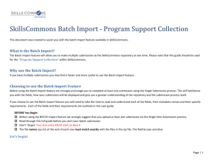 Choosing to use the Batch Import Feature