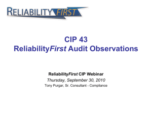 CIP 43 Audit Observations