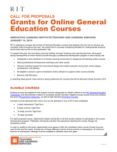 Online GenEd Course Proposal - Rochester Institute of Technology