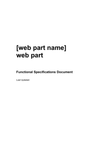 web part Functional Specifications Document