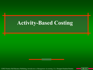 Cost Management Systems and Activity-Based