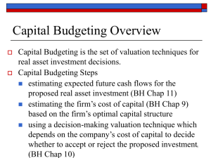 Capital Budgeting Overview