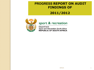 progress report on audit findings of 2011/2012