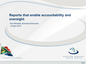 Auditor-General: Reports that enable accountability and oversight